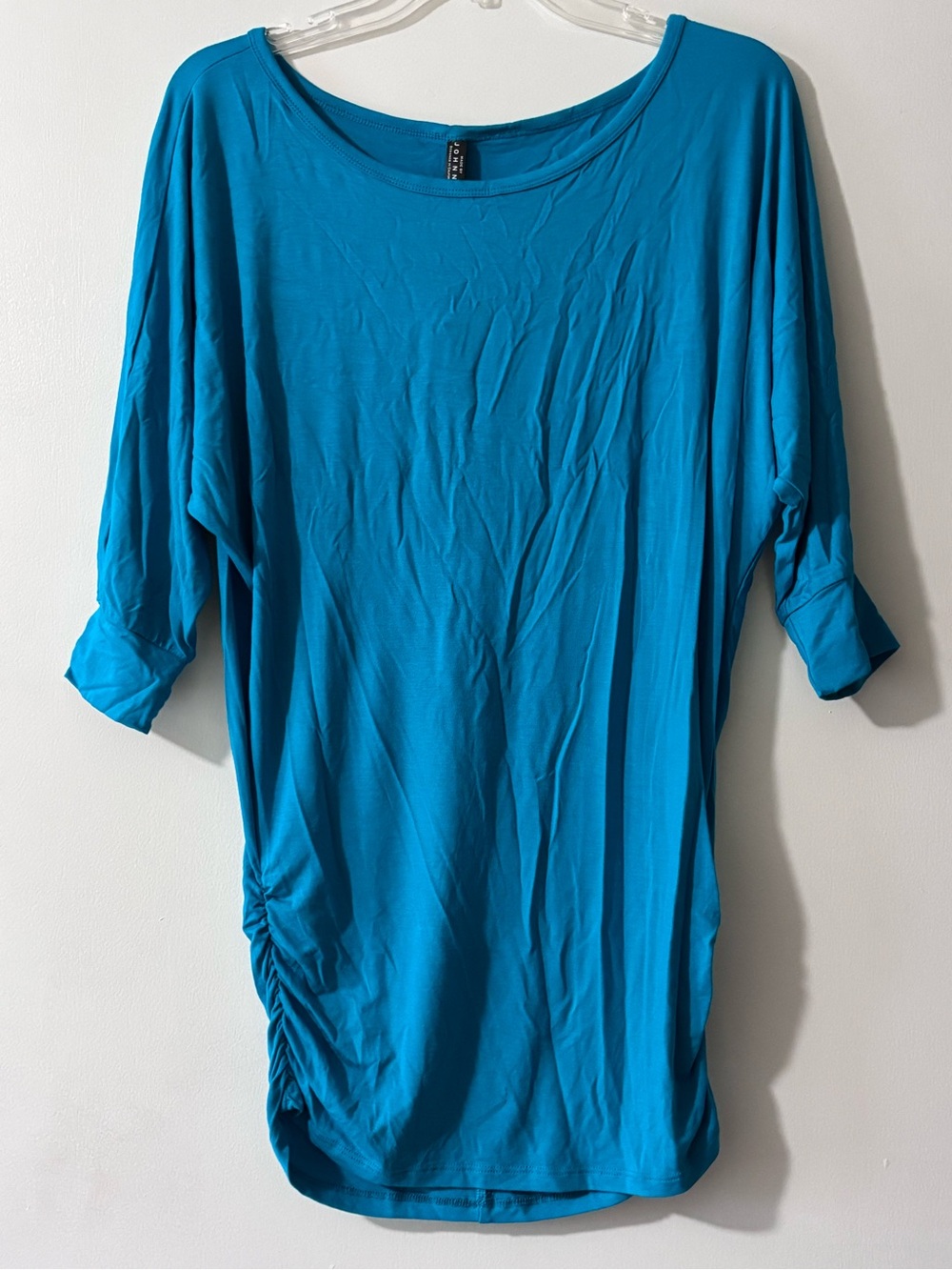 Bright Teal Tunic with Side Ruching